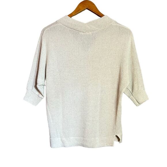 Reitmans light beige linen blend v neck sweater. - Picture 7 of 8